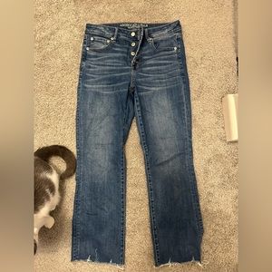 American Eagle Flare Jeans Raw Hem